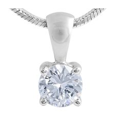 18 Karat White Gold Solitaire Diamond Pendant