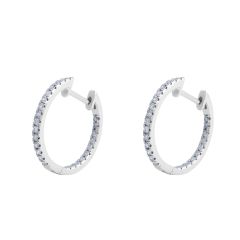 18 Karat White Gold Diamond Loop Earrings
