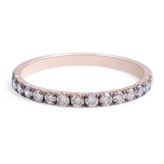 18 Karat Rose Gold Diamond Wedding Band set with Cognac Diamonds