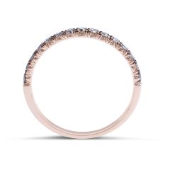 18 Karat Rose Gold Diamond Wedding Band set with Cognac Diamonds- womens wedding bands