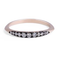 18 Karat Rose Gold Diamond Wedding Band Set with Cognac Diamonds