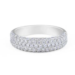 18 Karat White Gold Diamond Wedding Band