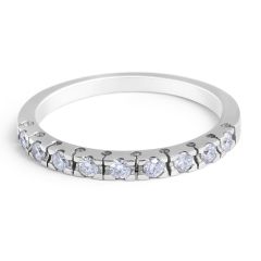 18 Karat White Gold Slim Classic Diamond Wedding Band womens wedding band