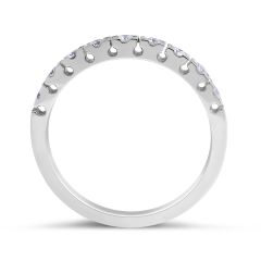 18 Karat White Gold Slim Classic Diamond Wedding Band