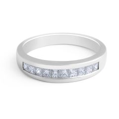 18 Karat White Gold Diamond Wedding Band - womens wedding band