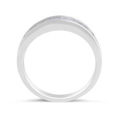 18 Karat White Gold Diamond Wedding Band