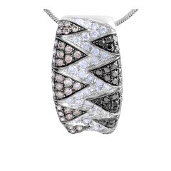 Multi colour Diamond Pendent in 14 Karat White Gold