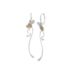 Two Tone 18 Karat Hanging Diamond Earrings white gold