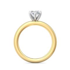 Marquise Cut Solitaire 6 claw setting Diamond Engagement Ring In a Plain Band -18K Yellow