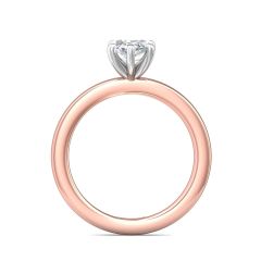 Marquise Cut Solitaire 6 claw setting Diamond Engagement Ring In a Plain Band -18K Rose