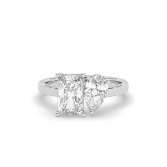 3.00CT Lab Grown Radiant Pear Cut Toi Et Moi Diamond Engagement Ring  -Platinum