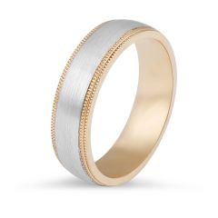 18 Karat Two-tone Gents Wedding Ring