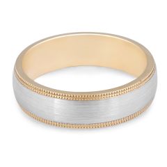 18 Karat Two-tone Gents Wedding Ring