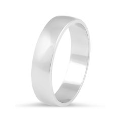 5.00MM Gents Wedding Band with slightly rounded shape-9K White