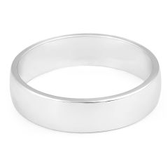 5.00MM Gents Wedding Band with slightly rounded shape-9K White