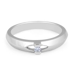 18 Karat White Gold Tension set, solitaire, knife edge, ladies diamond wedding band