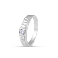 18 Karat White Gold solitaire, grid band, gents diamond wedding band 