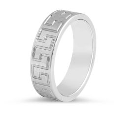 Gents Wedding Band 8.00MM with Classic Greek Ornament