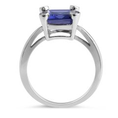 Iolite and Diamond Ring in 18 Karat White Gold