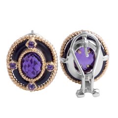 Amethyst and Black Onyx Earrings 