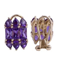Amethyst Earrings in 14 Karat Yellow Gold 