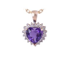 Heart Shape Amethyst Pendant 