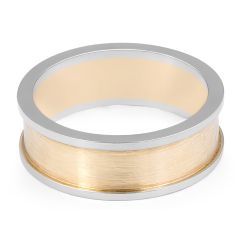 18 Karat 2 tone yellow metal mens wedding bands