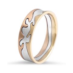 18k white and rose gold wedding rings 