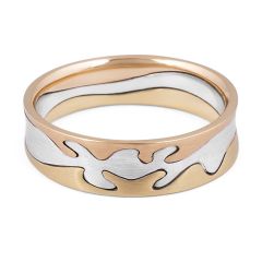 18k white and rose gold wedding rings 