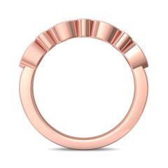 Milgrain Vintage Marquise and Dot Bezel And Share Prong Setting Round Cut Diamond Wedding Rind In 18K Rose Gold