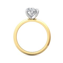 Oval Cut Diamond Solitaire Engagement Ring 4 Claw Setting In Two Tone Yellow And White Gold