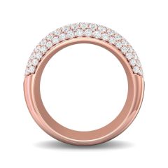 Lab Grown Diamond Ring half Way Round  2.5Ct Round Cut Pave Setting In 18K Rose Gold 