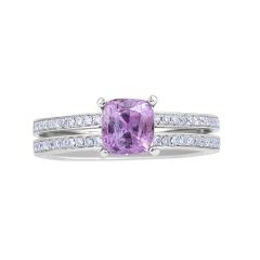 Pink Sapphire Diamond Engagement Ring Split Band in 18 Karat White Gold  Wedding rings Melbourne