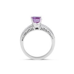 Pink Sapphire Diamond Engagement Ring Split Band in 18 Karat White Gold  Wedding rings Melbourne