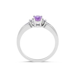 Pink Sapphire Diamond Engagement Ring in 18 Karat White Gold