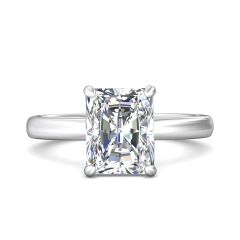 Radiant Cut Solitaire Diamond Engagement Ring in Four Claw Setting 