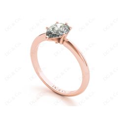 Marquise Cut Diamond Engagement Ring with Claw set centre stone in 18K Rose