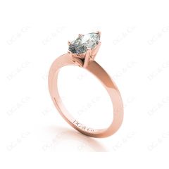 Marquise cut diamond classic engagement ring in six claw setting in 18K Rose