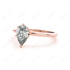 Marquise Cut Diamond Engagement Ring with Claw set centre stone in 18K Rose
