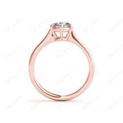 Round Cut Classic Six Claws Diamond Solitaire Ring in 18K Rose Gold