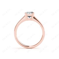 Princess Cut Classic Four claws Diamond Engagement Ring in 18K Rose