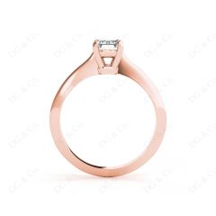 Emerald cut classic diamond solitaire engagement ring in 18K Rose