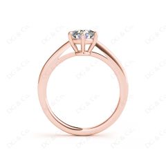 Round Cut Classic Six Claws Diamond Solitaire Ring in 18K Rose