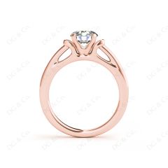 Round Cut Unique Setting Four Claws Diamond Engagement Ring Setting in 18K Rose