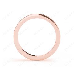Diamond Wedding Band with Channel Setting Stones in 18K Rose