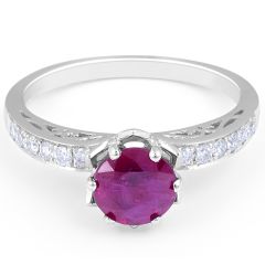 Ruby Diamond Ring Engagement Ring in 18 Karat White Wedding rings melbourne