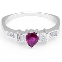 RUBY Diamond Engagement Ring in 18 Karat White Gold Grain Setting