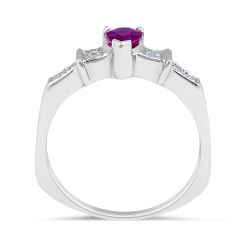 RUBY Diamond Engagement Ring in 18 Karat White Gold Grain Setting