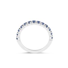 Sapphire Band in 18 Karat White Gold Pave Setting