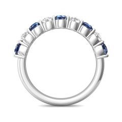 18K White Gold Eternity Sapphire and Diamond Wedding Ring Share Claw Setting 